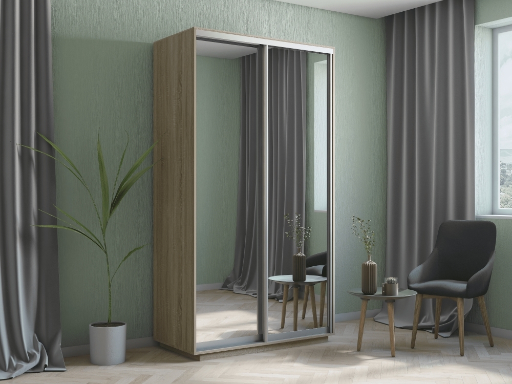 Шкаф-купе Экспресс Хит, 2дв.-зеркала, 120х60х220, Сонома