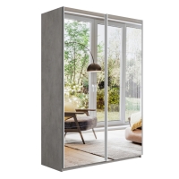 Шкаф-купе Прайм, 2дв.-Зеркало/доводчики, 120х57х230, Бетон