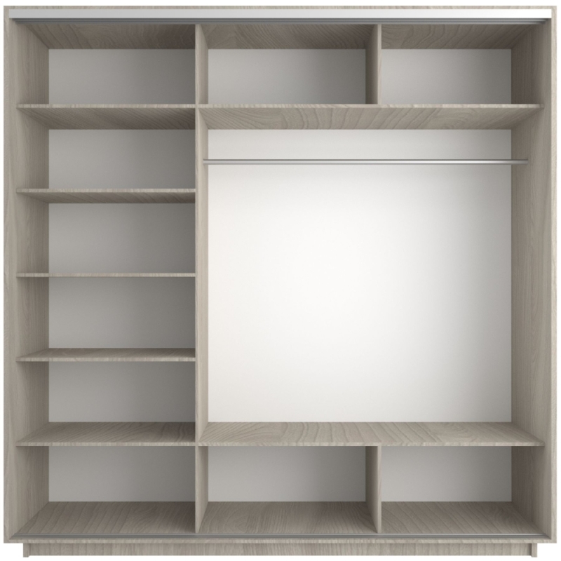 Шкаф-купе Экспресс 3дв.-зеркала, 180х60х240, Ясень Шимо Светлый