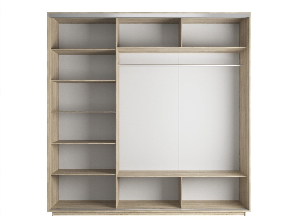 Шкаф-купе Экспресс 3дв.-зеркала, 180х60х220, Сонома