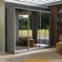 Шкаф-купе Экспресс 3дв.-зеркала, 180х60х220, Бетон