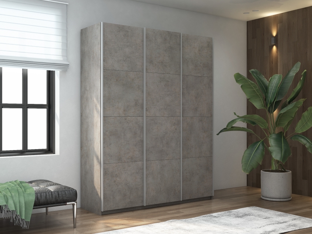 Шкаф-купе Прайм 3дв.-ДСП, 210х57х230, Бетон