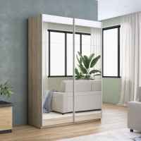 Шкаф-купе Прайм, 2дв.-Зеркало/доводчики, 160х57х230, Сонома