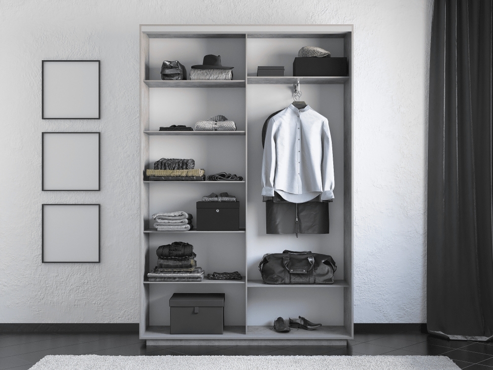 Шкаф-купе Фотопечать, 2дв. Абстракция серая, 140х45х220, Бетон