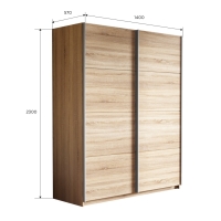 Шкаф-купе Прайм, 2дв.-ДСП/доводчики, 140х57х230, Сонома