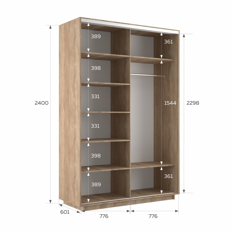 Шкаф-купе Фотопечать, 2дв. Фиолетовый дым, 160х60х240, Сонома