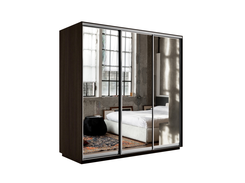 Шкаф-купе Экспресс 3дв.-зеркала, 180х60х220, Венге