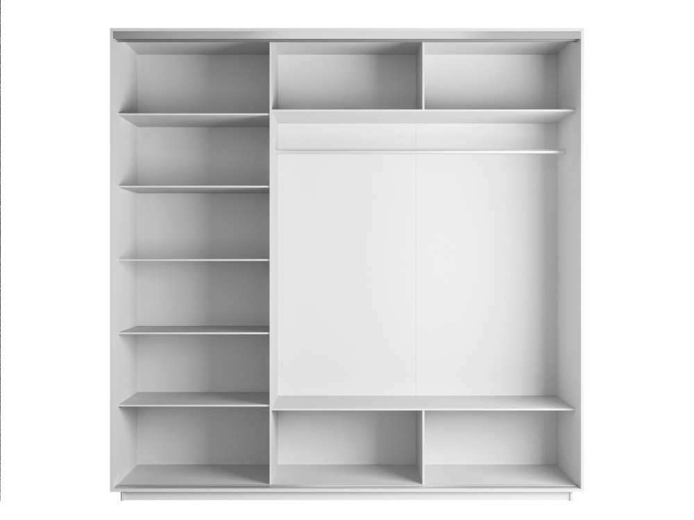 Шкаф-купе Фотопечать 3дв. Абстракция бело-голубая, 180х60х220, Белый снег