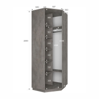 Шкаф распашной Распашной Угловой Экспресс 90х90х220 см