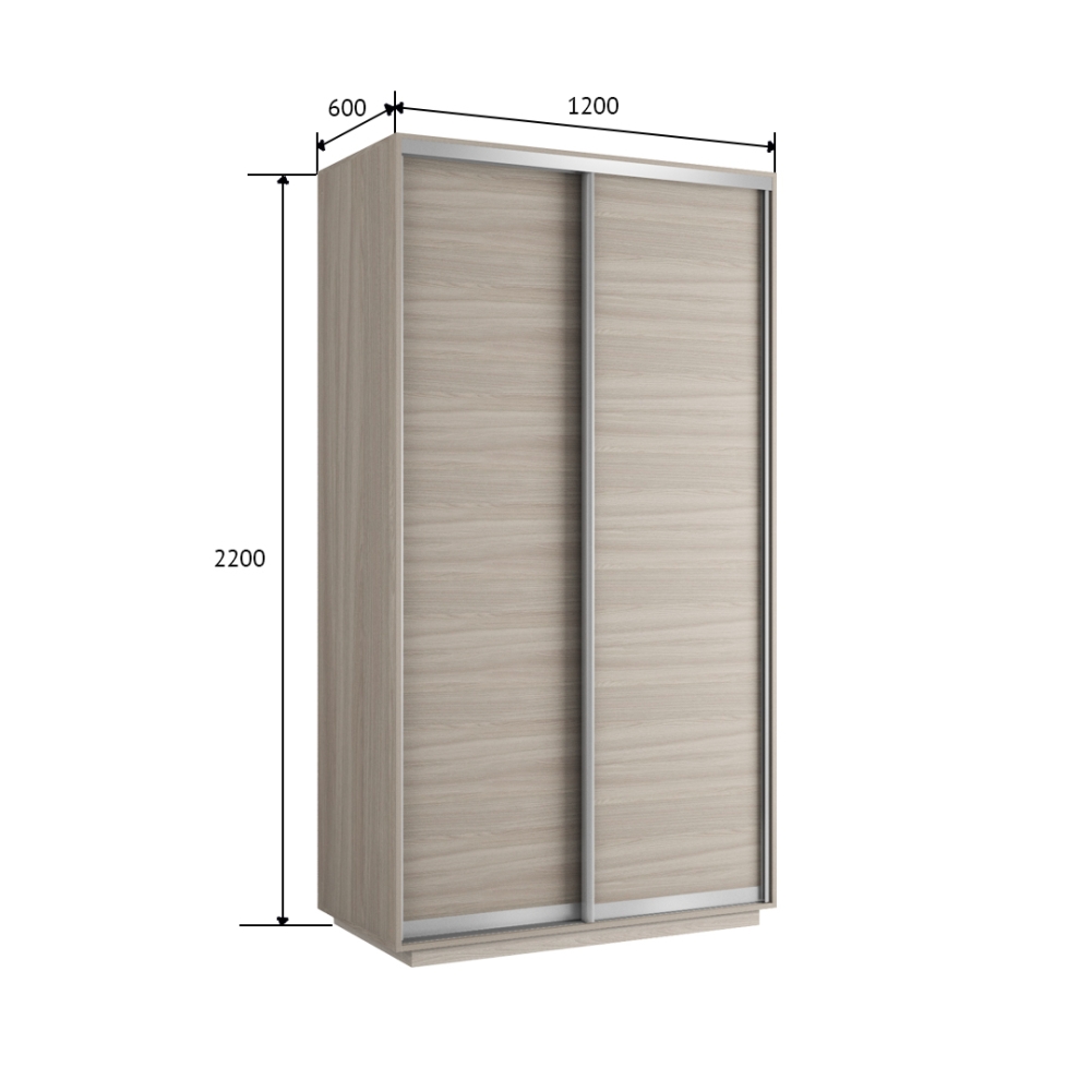 Шкаф-купе Экспресс Хит, 2дв.-ДСП, 120х60х220, Ясень шимо светлый