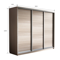 Шкаф-купе Экспресс 3дв.-ДСП, 180х60х220, Ясень шимо светлый