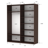 Шкаф-купе Прайм, 2дв.-ДСП/доводчики, 120х57х230, Венге