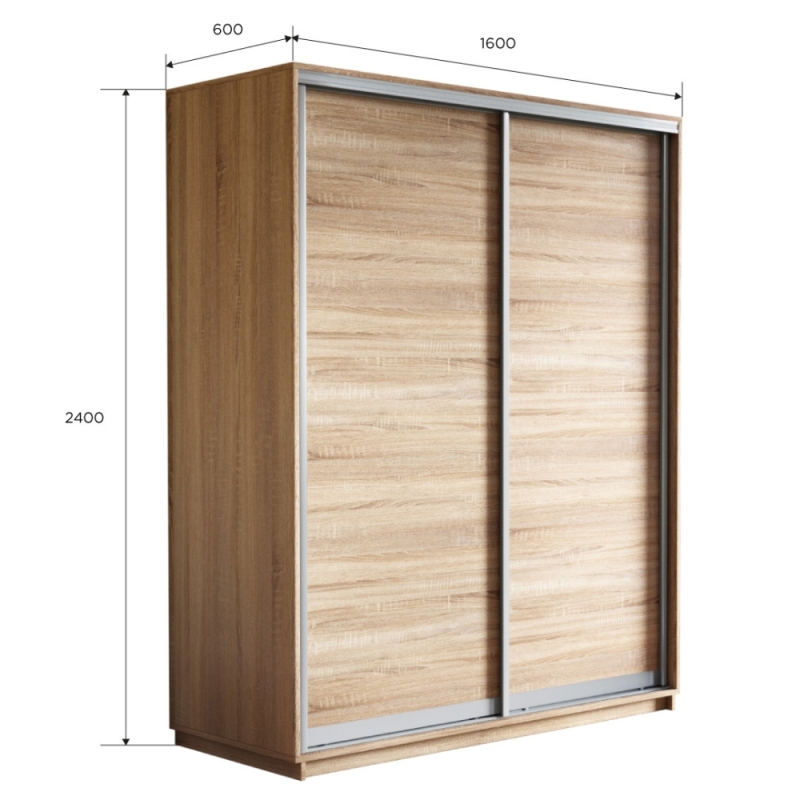 Шкаф-купе Экспресс, 2дв.-ДСП, 160х60х240, Сонома