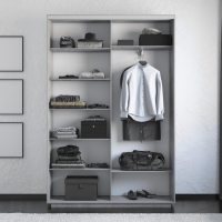 Шкаф-купе Фотопечать, 2дв. Абстракция бело-голубая, 140х45х240, Бетон