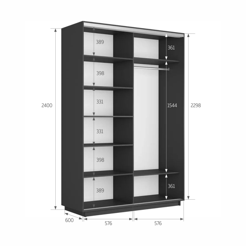 Шкаф-купе Фотопечать, 2дв. Листья золото, 120х60х240, Серый диамант