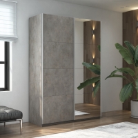 Шкаф-купе Прайм, 2дв. ДСП/Зеркало/доводчики, 120х57х230, Бетон