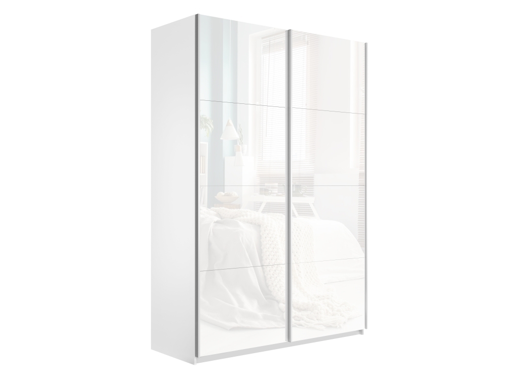 Шкаф-купе Прайм, 2дв. Белый Глянец/доводчики, 120х57х230, Белый снег