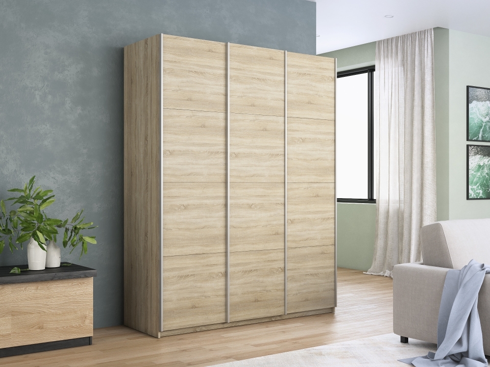 Шкаф-купе Прайм 3дв.-ДСП/доводчики, 180х57х230, Сонома