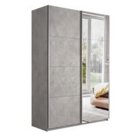 Шкаф-купе Прайм, 2дв. ДСП/Зеркало/доводчики, 120х57х230, Бетон