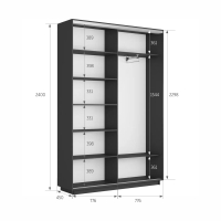 Шкаф-купе Фотопечать, 2дв. Абстракция серая, 160х45х240, Серый диамант