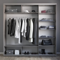 Шкаф-купе Фотопечать 3дв. Абстракция серая, 180х60х220, Бетон