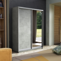 Шкаф-купе Экспресс, 2дв. ДСП/Зеркало, 160х45х220, Бетон