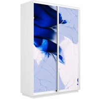 Шкаф-купе Фотопечать, 2дв. Абстракция бело-голубая, 160х60х220, Белый снег