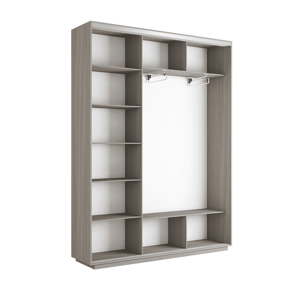 Шкаф-купе Фотопечать 3дв. Фиолетовый дым, 180х45х220, Ясень шимо светлый