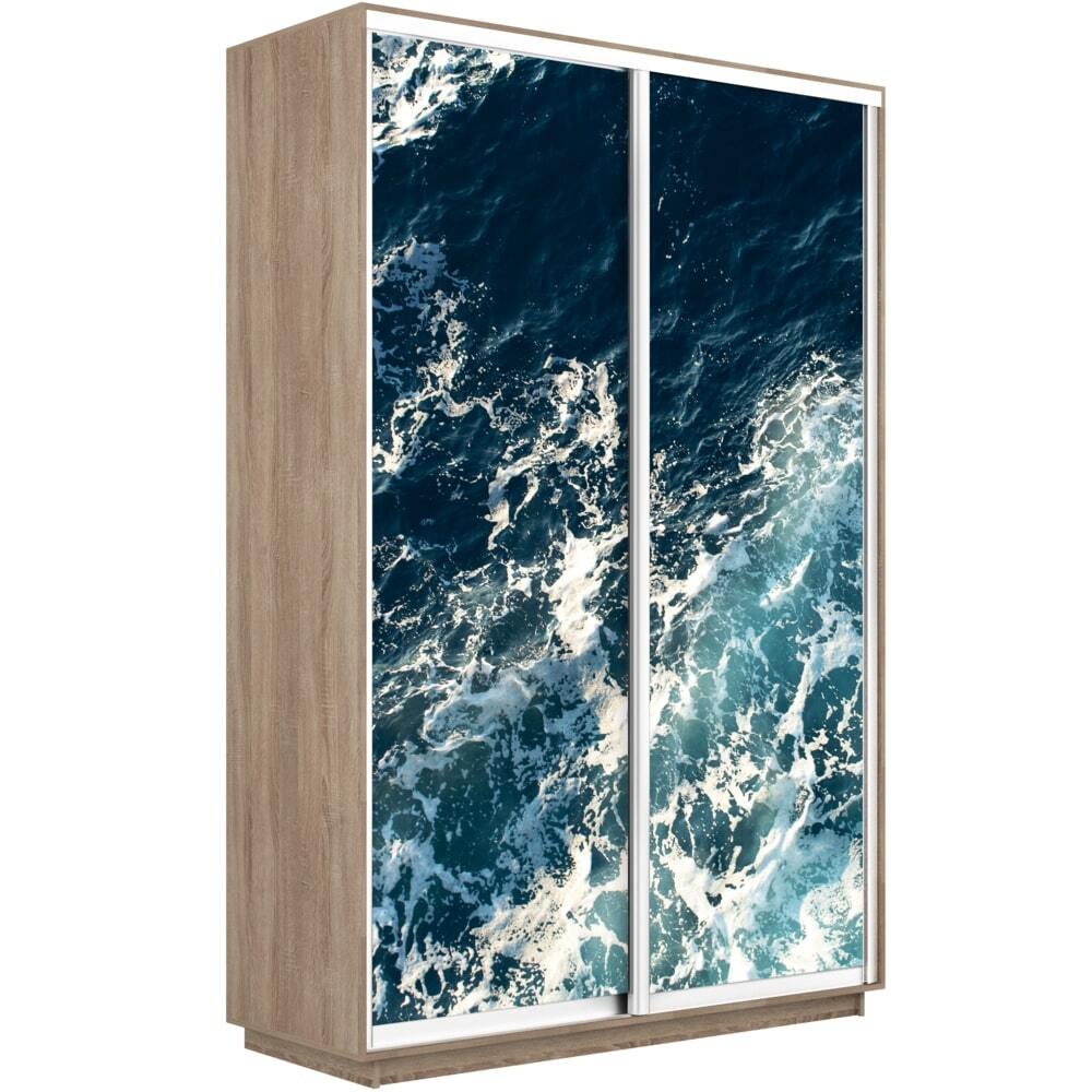 Шкаф-купе Фотопечать, 2дв. Морские волны, 140х45х240, Сонома