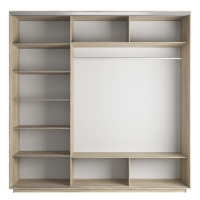 Шкаф-купе Фотопечать 3дв. Абстракция бело-голубая, 180х60х240, Сонома