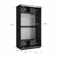 Шкаф-купе Экспресс Хит, 2дв.-зеркала, 120х60х220, Венге