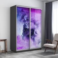Шкаф-купе Фотопечать, 2дв. Фиолетовый дым, 120х60х220, Серый диамант