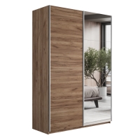Шкаф-купе Прайм, 2дв. ДСП/Зеркало/доводчики, 160х57х230, Крафт табачный