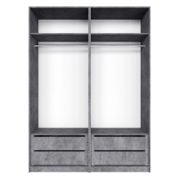 Распашной шкаф Локер 800+800 "Push to Move"/Правый Бетон