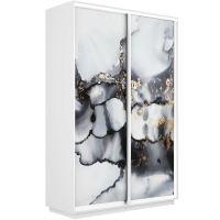 Шкаф-купе Фотопечать, 2дв. Абстракция серая, 160х45х220, Белый снег