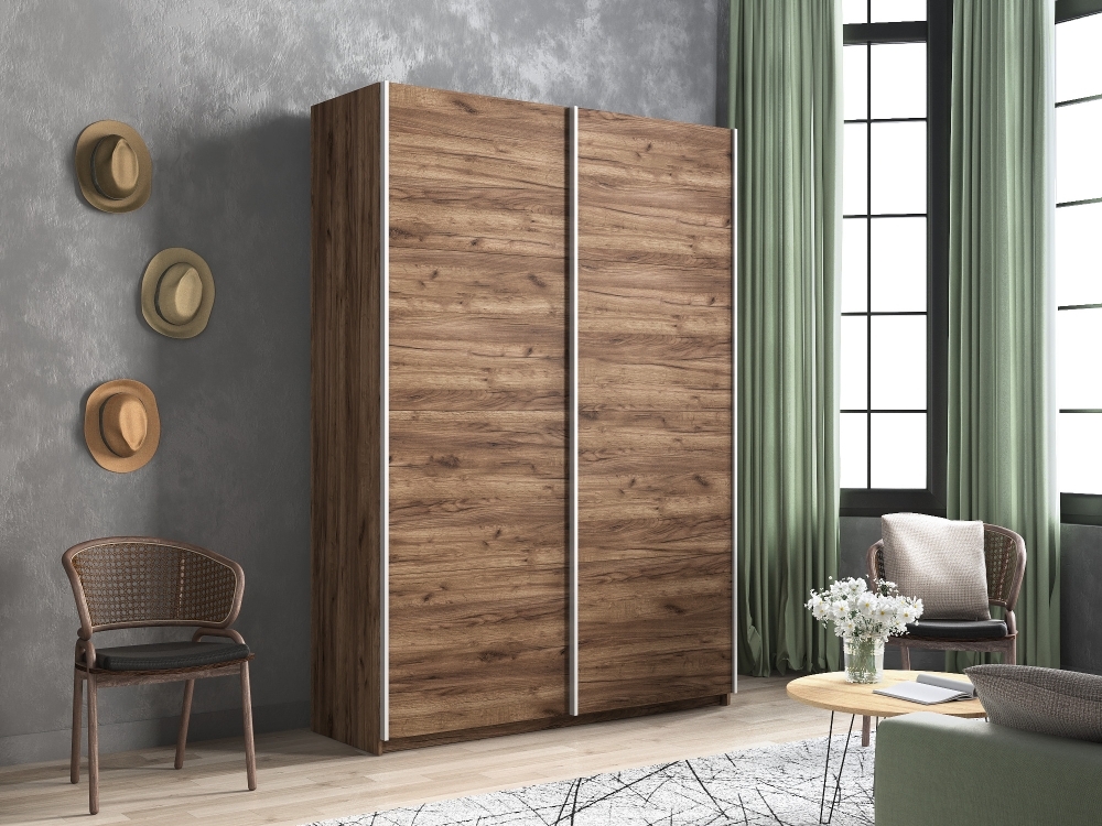 Шкаф-купе Прайм, 2дв.-ДСП/доводчики, 140х57х230, Крафт табачный