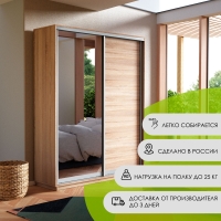 Шкаф-купе Экспресс, 2дв. ДСП/Зеркало, 160х45х220, Сонома