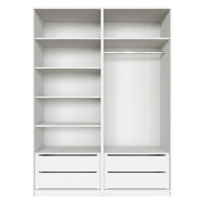 Распашной шкаф Локер 800+800 "Push to Move"/Левый Белый снег