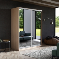 Шкаф-купе Экспресс, 2дв.-Зеркала, 140х60х220, Ясень Шимо светлый