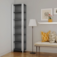 Стеллаж модульный Мебельная компания Е1 Универсальный Белое стекло 35х44х240, Серый диамант