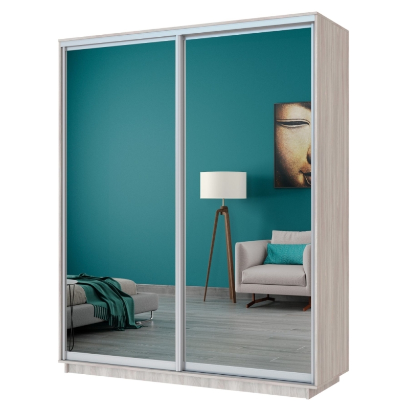 Шкаф-купе Экспресс, 2дв.-Зеркала, 180х60х220, Ясень шимо светлый