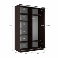 Шкаф-купе Фотопечать, 2дв. Фиолетовый дым, 160х60х240, Венге