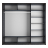 Шкаф-купе Прайм, 3дв. Зеркало/ДСП/Зеркало/доводчики, 180х57х230, Венге