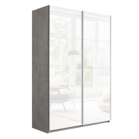 Шкаф-купе Прайм, 2дв. Белый Глянец/доводчики, 120х57х230, Бетон