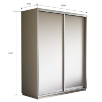 Шкаф-купе Экспресс, 2дв.-ДСП, 160х60х240, Белый Снег