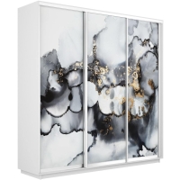 Шкаф-купе Фотопечать 3дв. Абстракция серая, 180х60х240, Белый снег