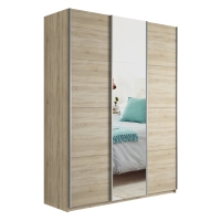 Шкаф-купе Прайм, 3дв. ДСП/Зеркало/ДСП/доводчики, 180х57х230, Сонома