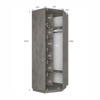 Шкаф распашной Распашной Угловой Экспресс 90х90х240 см