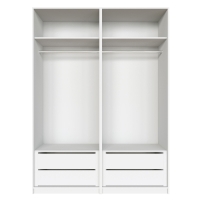 Распашной шкаф Локер 800+800 "Push to Move"/Правый Белый снег