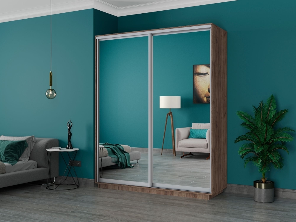 Шкаф-купе Экспресс, 2дв.-Зеркала, 180х60х240, Дуб табачный